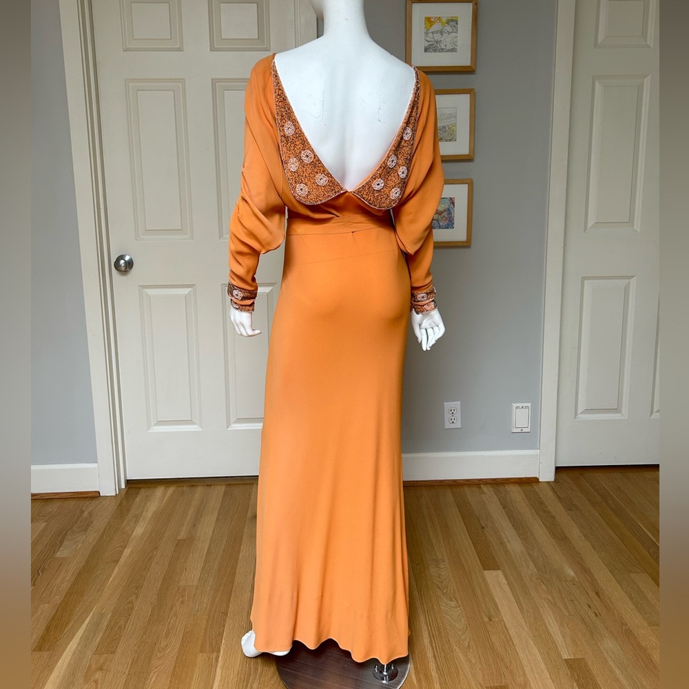 Vintage 1920’s/1930’s Silk Crepe Beaded Accent Evening Gown